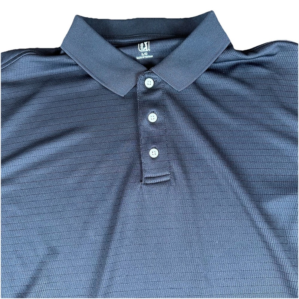PGA Tour Polo Shirt Mens L Large Black Short Sleeve Golf Performance